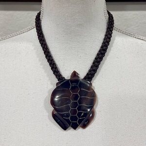 Carved Shell Turtle Necklace